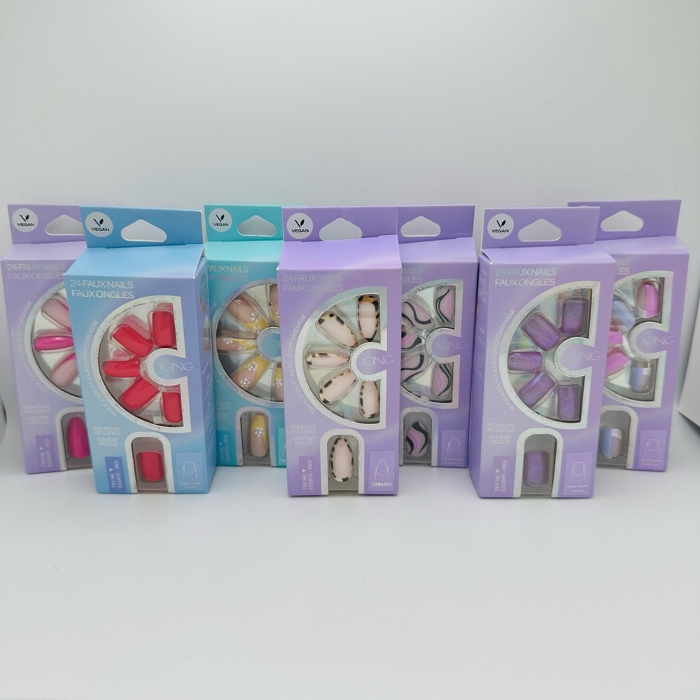 Bold Glam 7 Pack Faux Nail Gift Set Salon Style At Home Holiday Pop L7-1